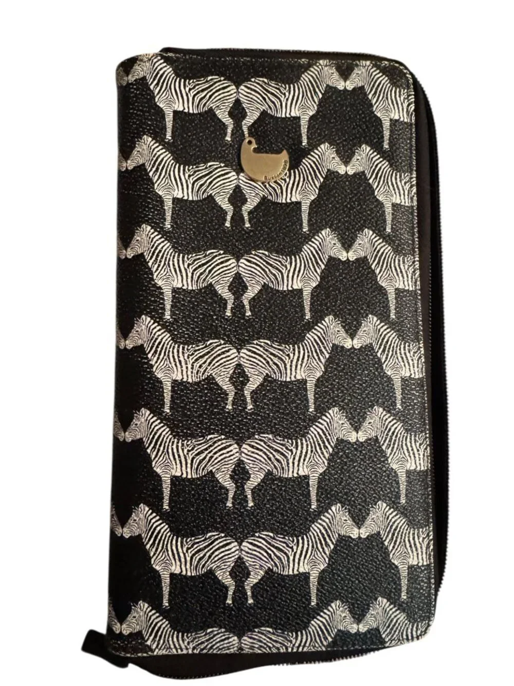 Buxton Black & White Zebra Print Passport Wallet With Multiple Compartments